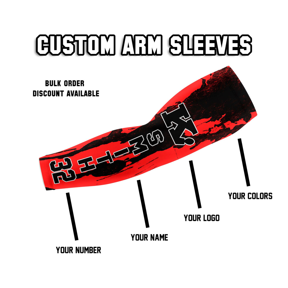 Custom Arm Sleeve, Personalized Arm Sleeve, Compression Arm Sleeve, Adult and Youth sizes