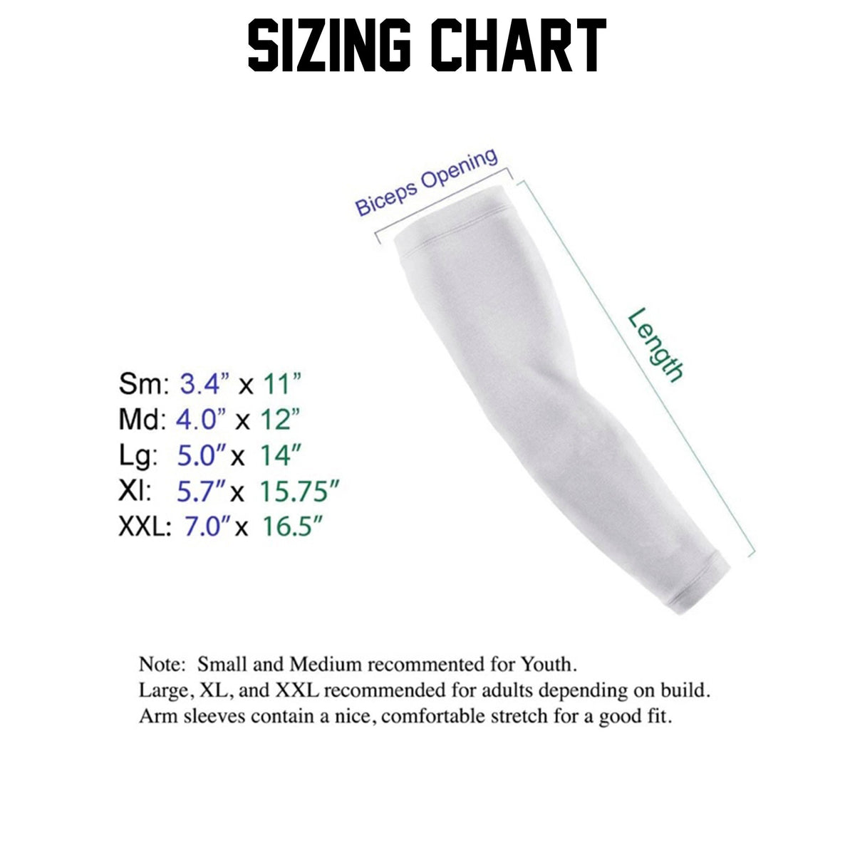 Custom Arm Sleeve, Personalized Arm Sleeve, Compression Arm Sleeve, Youth and Adult Sizes, Group Rates Available