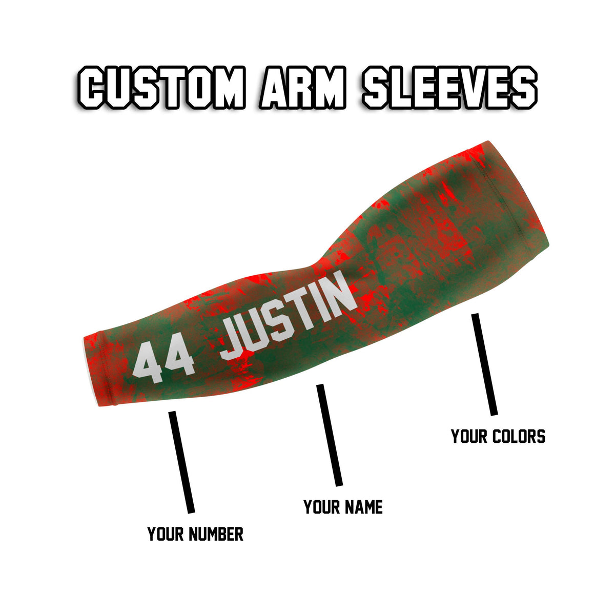 Custom Arm Sleeve, Personalized Arm Sleeve, Compression Arm Sleeve, Adult and Youth sizes