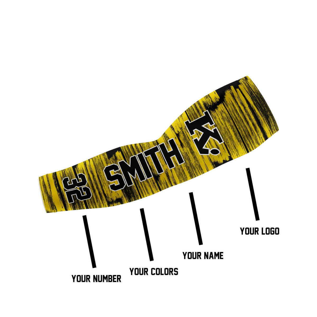 Striped Custom Arm Sleeve, Personalized Arm Sleeve, Compression Arm Sleeve, Adult and Youth sizes